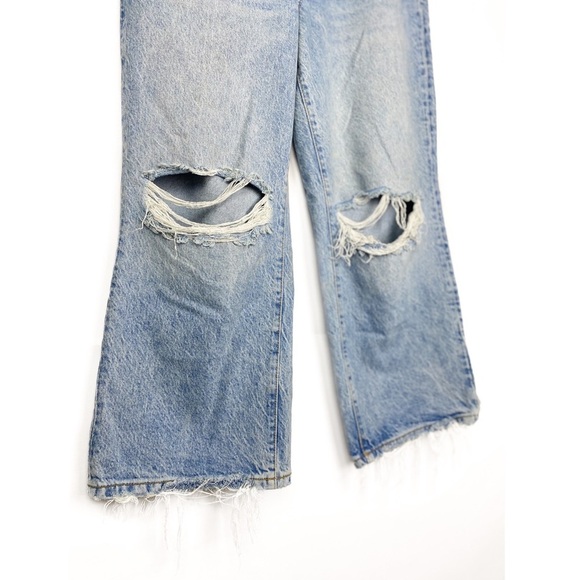 Free People We The Free Ranger Wide Leg Cropped Ripped Jeans, Sky - Size 28 - Picture 6 of 10